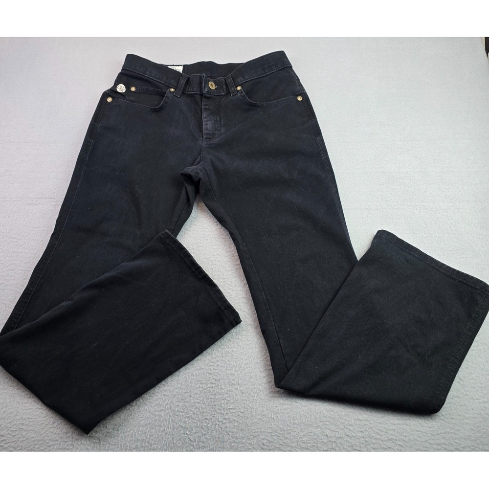 Vintage Lee Dungarees Low Rise Baby Bootcut Jeans Womens 7S Black Denim Durable